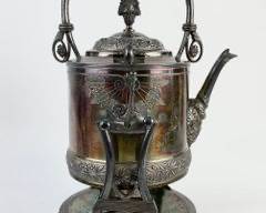 Antique American Aesthetic Movement Kettle Stand Coffee Pot By Mermod Jaccard & Co
