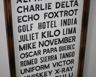 NATO Phonetic Alphabet Sign