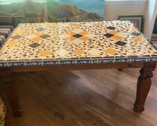 Beautiful Mosaic Tile Top Table Measures 64" x 43"
