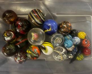 These very cool Hand Made Marbles range in size from 1 inch to 2 inches