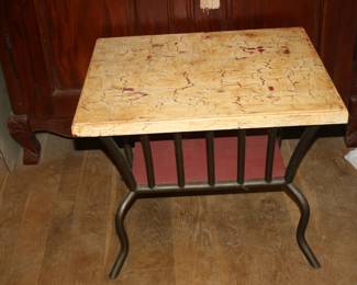Vintage Cracked Paint End Table