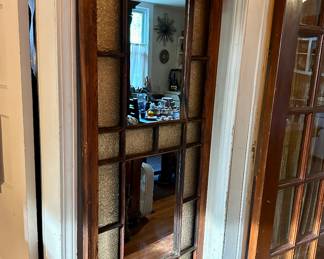Antique stained glass mirror