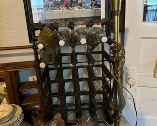 Metal wine rack display