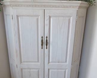 Whitewashed TV Armoire