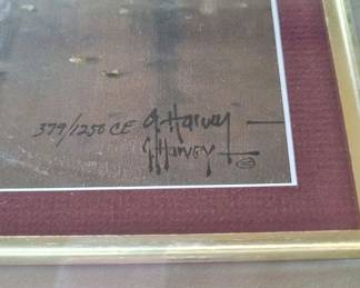 Signed artwork Limited Edition framed pieces from G. Harvey Collection with COA's