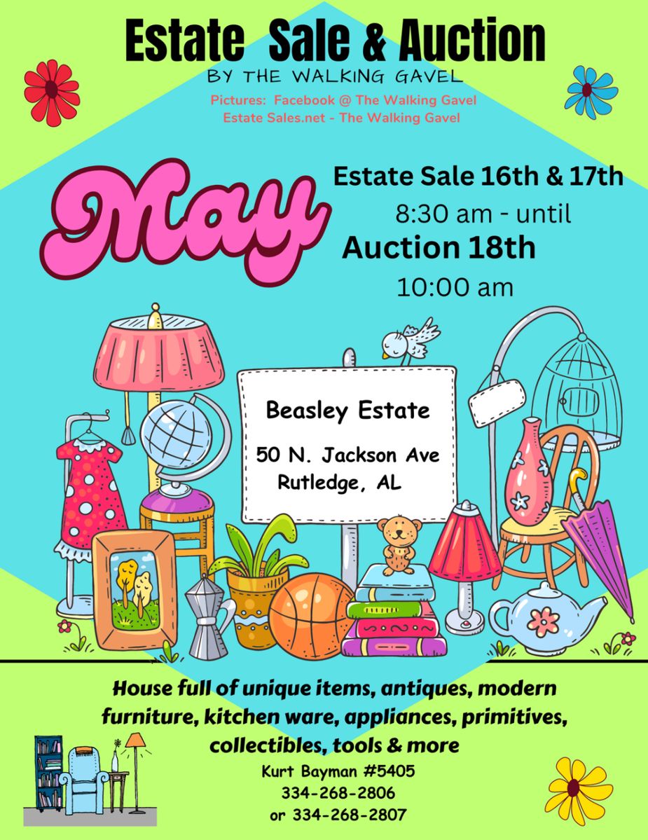 “Beasley” Estate Sale in Rutledge, AL starts on 5/16/2024