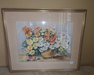 Listed artist Mollie Reynolds Watercolor