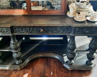 Carved Victorian Console w/ Lions