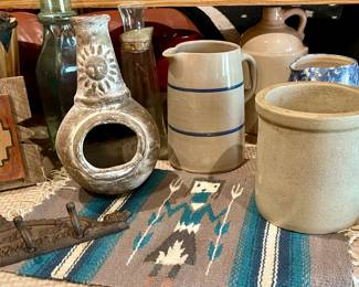 Vintage Pottery Pitchers, Crocks & Jugs, Miniature Chiminea, Southwest Placemats