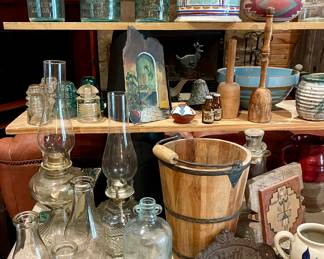 Antique Ball Jars, Oil Lamps, Bottles