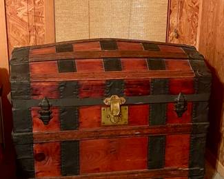 Antique Camelback Trunk