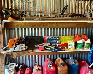Fuel Containers, Stihl Chain Saw, Weed Eater