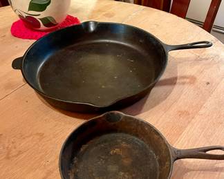 Cast Iron Skillets-Vintage Lodge #14, Griswold #5
