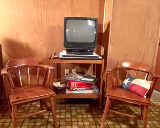 Vintage Wood Barrel Chairs
