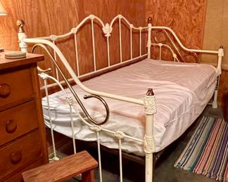 Metal Day Bed, Wood Step Stool