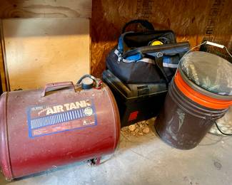 Portable Air Tank, Buckets, Tool Boxes