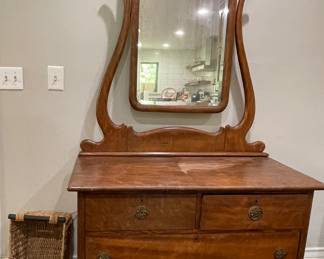 Antique Dresser With Beveled Mirror