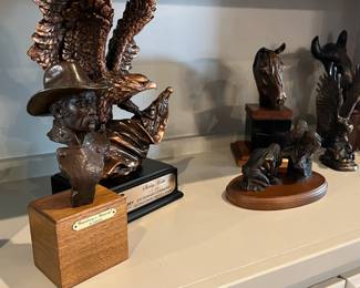 cast bronze busts by Dan Coates and Covell Jones