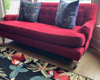 Domain red, single cushion sofa