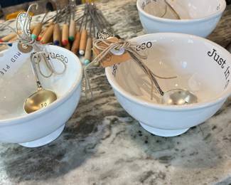 Mud Pie bowls and spoons