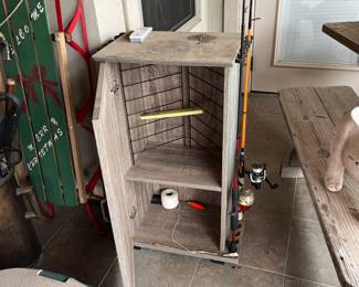 fishing cabinet and rod holder