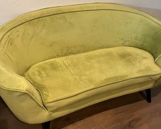 chartreuse green, oval sofa