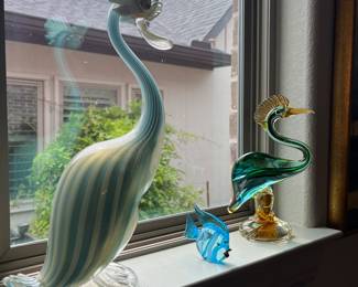 Alfredo Barbini Murano art glass bird sculpture