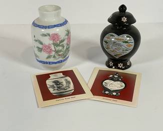 2- Franklin Porcelain Mini Vases