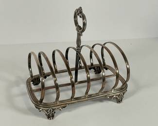 Mid 19th C  - H W & Co. British Sterling Toast Holder