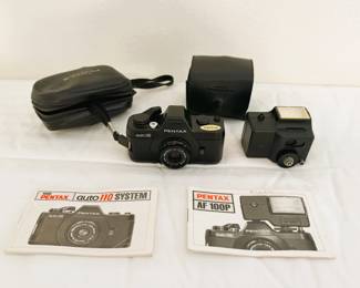 Vintage Camera Collectors Lot - Pentax Auto 110 with Accessories and Manuals
