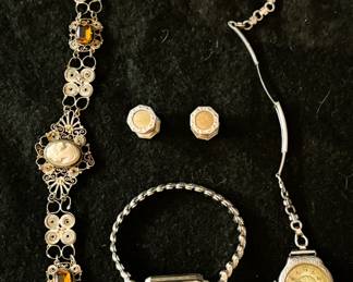 Elegant Vintage Jewelry Lot - Bracelet, Watches, and Earrings Set