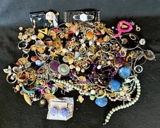Vintage Jewelry Treasure Trove - 7lbs Of Assorted Costume Jewelry, Earrings, Necklaces, Bracelets, Pendants & More