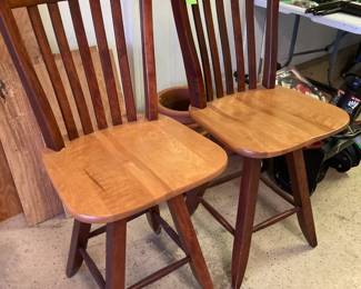 Each Sold Separate - Tall Wooden Swivel Chair