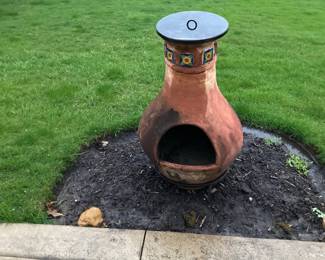 Mexican Chimeneas Outdoor Fireplace with Study Stand