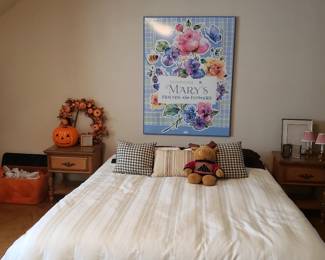 Down comforter with duvet.