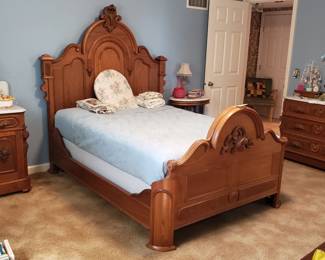 Stunning 1870's Black Walnut Bedroom set