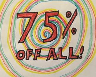 75% OFF EVERYTHING SUNDAY!