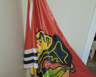 Chicago Blackhawks flag.