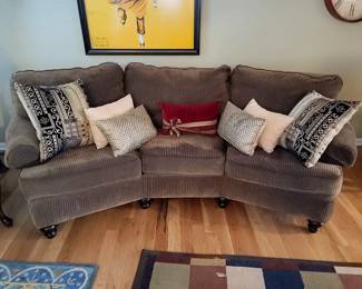 Clayton Marcus sofa courdoroy-like rounded sofa