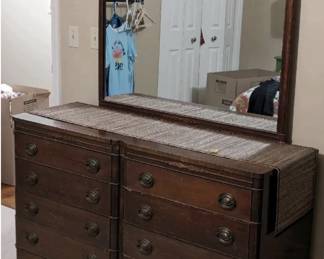 Matching vintage dresser with mirror