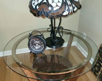 Matching table. Tiffany style lamp