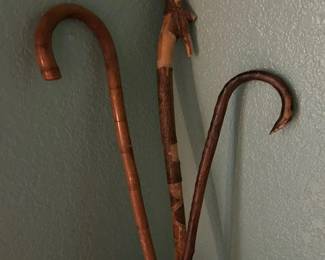 Assorted wood canes