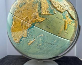 Vintage 1970s Nystrom sculptural relief globe