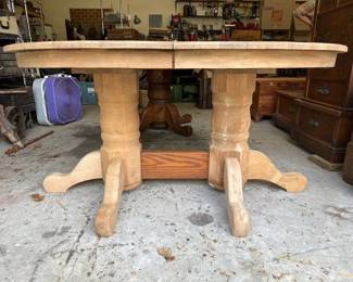 Double pedestal oval oak table