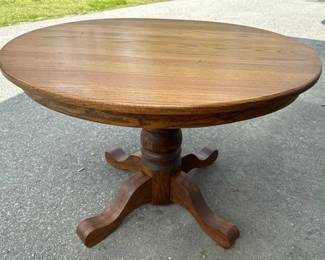 Vintage oak pedestal table