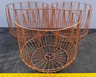 Copper color wire baskets