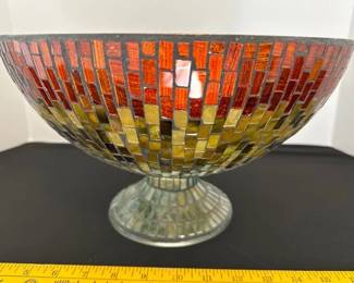 Mosaic pedestal bowl