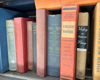 Crates of vintage books