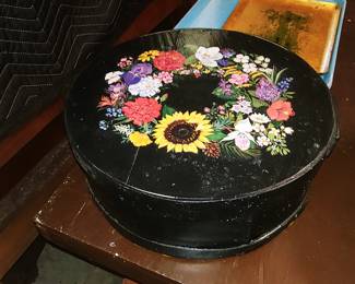 Painted sewing box
