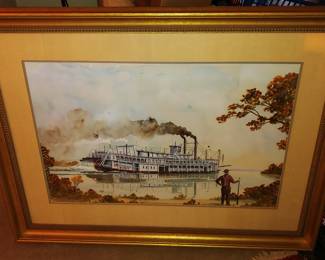 Ralph Law Original Steamboat Painting